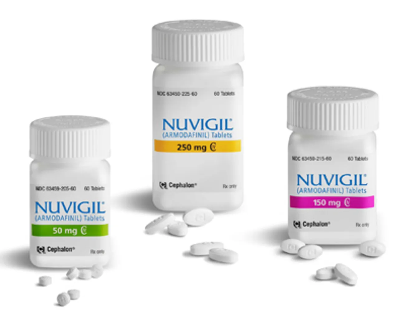 Armodafinil Nuvigil (Armodafinil) tablets in 50 mg, 150 mg, and 250 mg strengths – Cephalon packaging