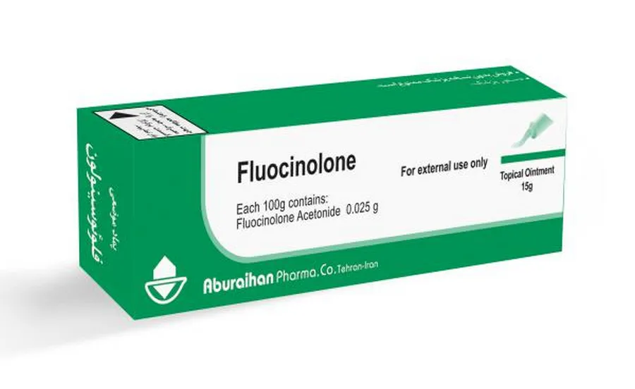 A box of Aburaihan Pharma Fluocinolone Acetonide Topical Ointment, 15 g, for external use only.