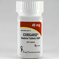 Nadolol A bottle of Corgard (Nadolol Tablets USP) 40 mg from King Pharmaceuticals, containing 100 tablets.