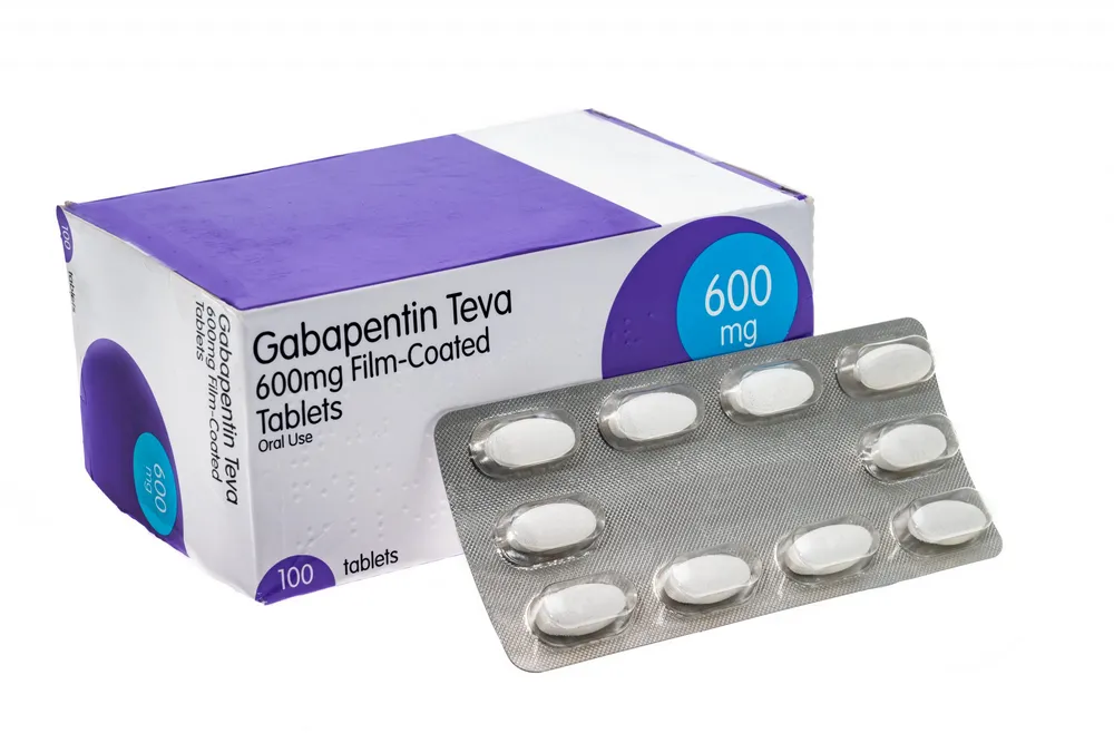 Gabapentin A box and a blister pack of Teva Gabapentin 600 mg film-coated tablets, containing 100 tablets.