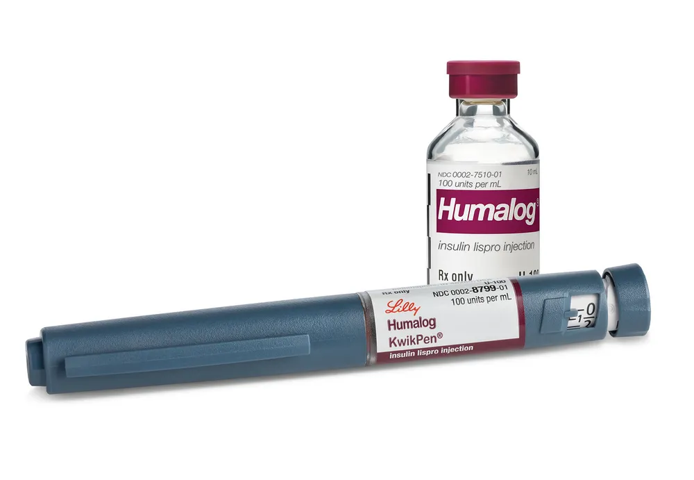 Insulin Lispro A vial and a KwikPen of Lilly Humalog (insulin lispro) injection, a fast-acting insulin used for blood sugar control in people with diabetes.