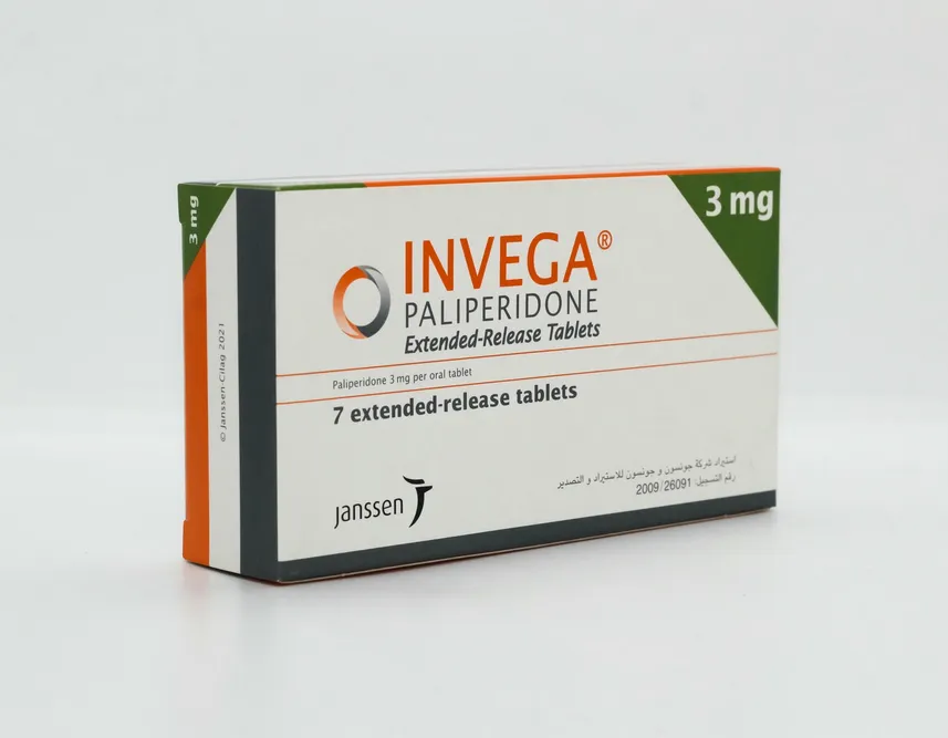 Paliperidone A box of Janssen Invega (paliperidone) 3 mg extended-release tablets.