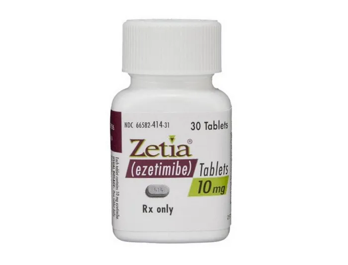A bottle of Zetia (ezetimibe) 10 mg tablets, containing 30 tablets for oral use.