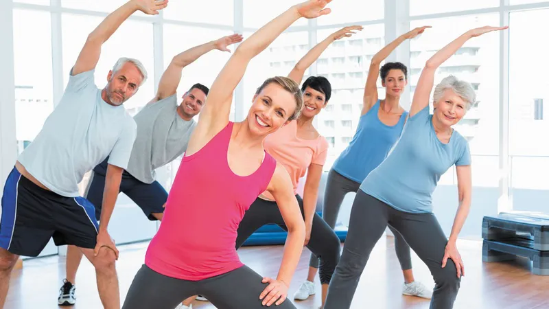 Group of people exercising together to maintain health and prevent leukemia