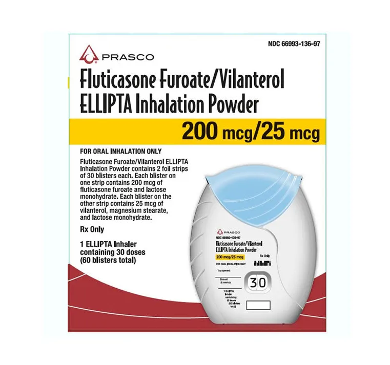 Vilanterol Fluticasone furoate and vilanterol inhalation powder (ELLIPTA) 200 mcg/25 mcg – used for asthma and COPD maintenance treatment