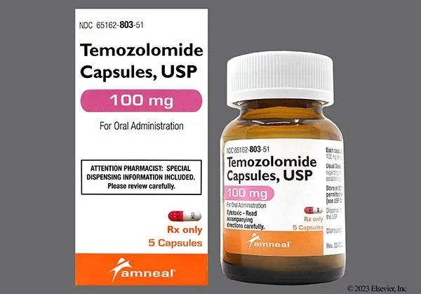 Temozolomide Temozolomide capsules USP 100 mg for oral use in brain cancer treatment