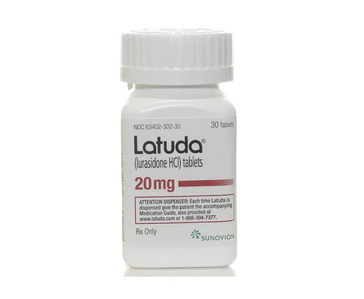 Latuda 20 mg tablets containing lurasidone hydrochloride by Sunovion