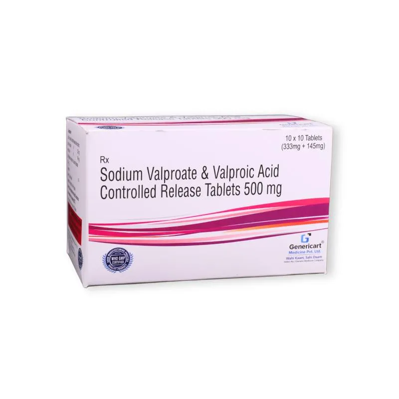 Box of Sodium Valproate and Valproic Acid Controlled Release Tablets 500 mg