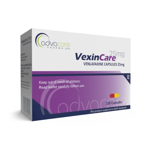 VexinCare Venlafaxine 25mg capsules box by AdvaCare Pharma